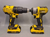 DeWalt Combi Drill (DCD778) and Impact Driver (DCF787) with 2 2ah batteries and charger (DCB113) and strong box
