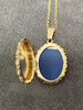 9ct Yellow Gold Oval Locket & Belcher Chain - 29.5" - 12.17g