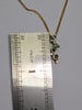 9ct Gold Necklace with Diamond and Green Stones