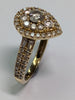 18ct Gold Tear Drop Diamond Ring - Size J