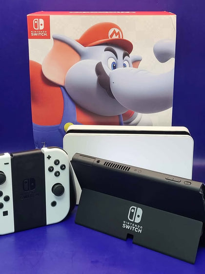Nintendo Switch (OLED) Console White - Mario Wonders Retail Box