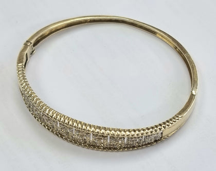 9ct Gold diamond Bangle