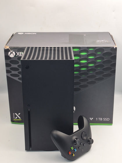 Microsoft Xbox Series X 1TB black gaming console with 1 controller and all leads BOXED