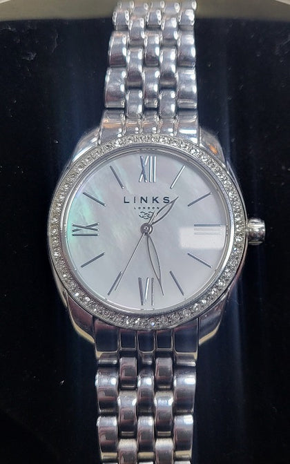 Links of London - Bloomsbury Womens Stainless Steel & Crystal Bracelet Watch