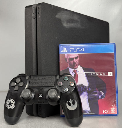 Sony Playstation 4 Slim Black 500GB Console Bundle ( + Hitman 2 ) ** Unboxed **
