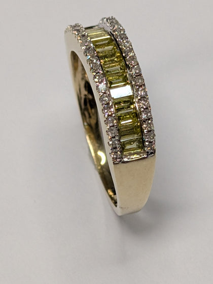 9ct gold yellow diamond ring
