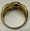 18CT GOLD DIAMOND AND SAPPHIRE RING P 1/2