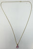 24" 9ct yellow gold belcher chain with pink pendant