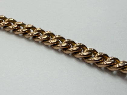 9ct 375 Rose Gold Double Albert Pocket Watch T-Bar Chain & Fob Necklace 18