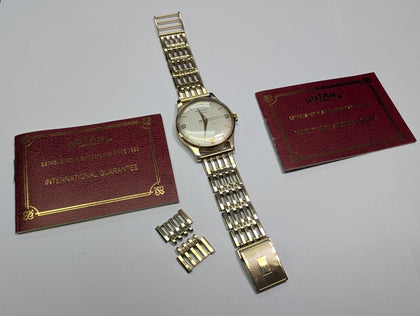 9ct Gold Rotary Watch Boxed with Spare Gold Links