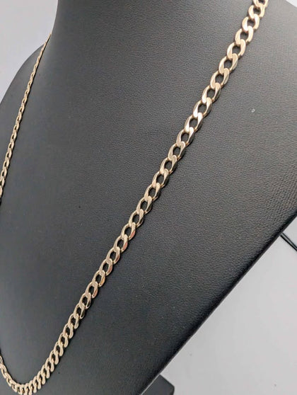 9ct Yellow Gold 5mm Thick Curb Chain Necklace - 24