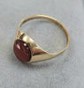 9ct Gold Ring with Red Stone Size R