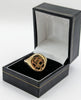 375 9CT YELLOW GOLD RING, UNIQUE LINE DESIGH, SIZE-T, 7.2G,