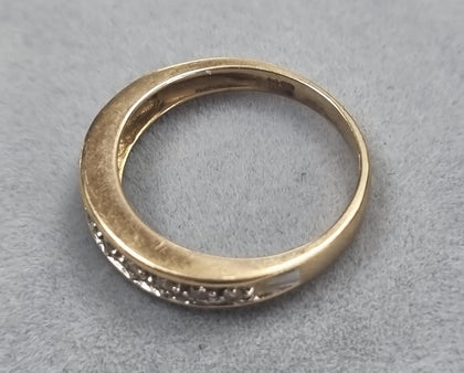 9ct Gold Diamond Ring Size L