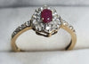 9ct Gold Ruby /Diamond Ring Size "P"
