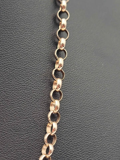 9ct Rose Gold Belcher Rolo Chain Necklace - 20