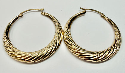 9ct yellow gold hoop earrings