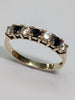 9ct Gold Black Stone Ring Size L 1/2