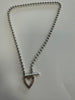 Gucci Sterling Silver Heart Toggle Beaded Boule Necklace