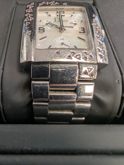 Christian Dior Riva D98-1014 Diamond Bezel Quartz Watch White 24mm –