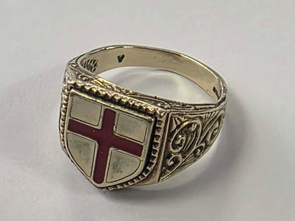 9CT Gold - St George Signet Ring Size U 1/2