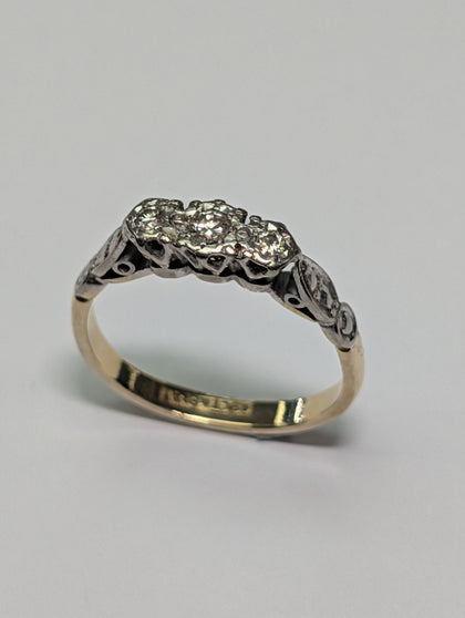 18CT & Platinum Ring - Size M 1/2