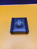 Silver Tear Drop Ring Blue Stone Size-N