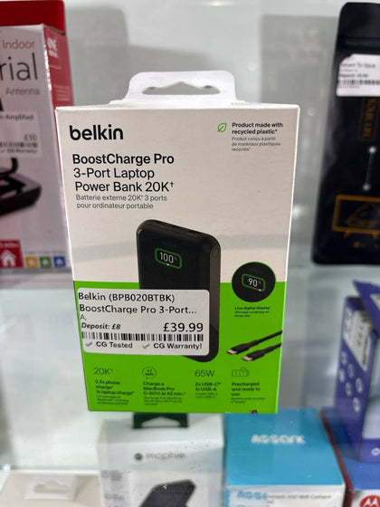 Belkin (BPB020BTBK) BoostCharge Pro 3-Port Laptop Power Bank 20000mAh