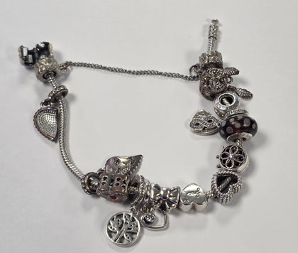 Pandora Charm Bracelet + 12 Charms