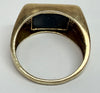 9ct gold eagle signet ring with onyx and diamond size T
