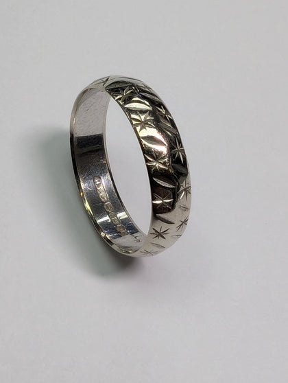 9CT WHITE GOLD WEDDING BAND RING PRESTON STORE