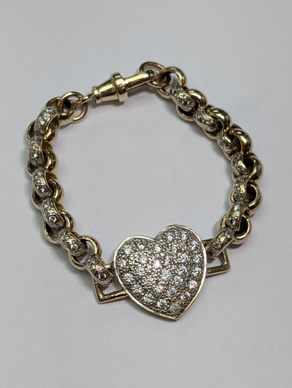 9ct Gold (Baby) Belcher Heart Bracelet