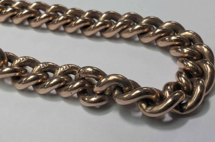 9CT ROSE GOLD DOUBLE ALBERT T-BAR CHAIN (HALLMARKED ON EACH LINK) PRESTON STORE