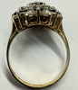 9CT GOLD CZ & SAPPHIRE STYLE CLUSTER RING SIZE N