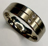 Palladium Wedding Band with Diamonds Size S
