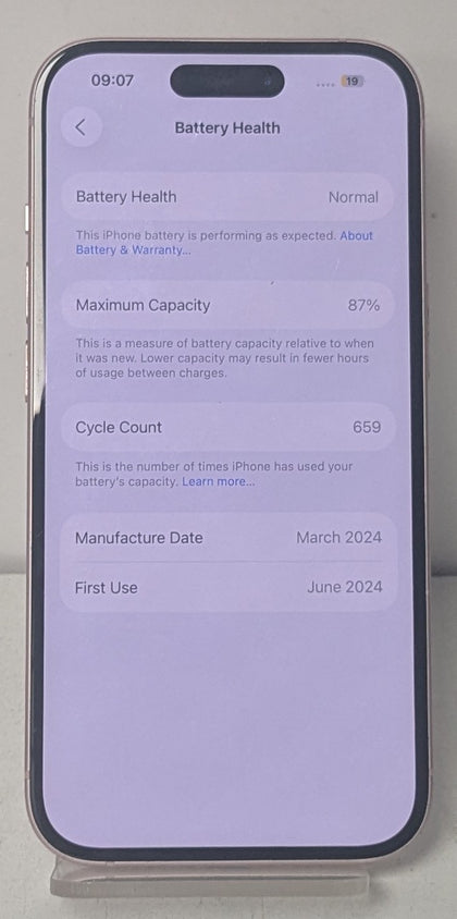 Apple iPhone 15 128GB Pink - Unlocked *87% Battery Health*