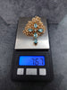 9ct Yellow Gold Cross Claw Set With Pale Blue Stones  & Belcher Chain -  16"