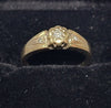 9CT -  Yellow Gold Ring With DIA 0.10k Stone - 2.2G - Size M