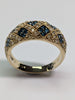 9ct gold diamond & blue stone cluster ring