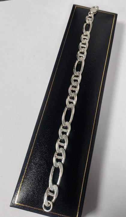 925 - Silver Anchor link Bracelet - 27.6g - 8.5