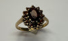 9CT YELLOW GOLD GARNET RING SIZE N