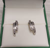 9ct White Gold Diamond Double Bar Stud Earrings