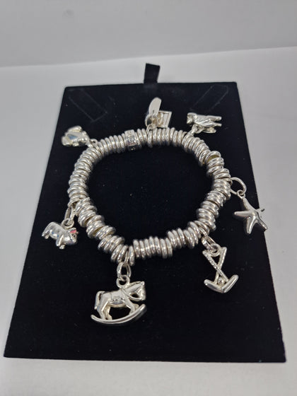 ***SALE*** Silver 925 105.2G CHARM BRACELET WITH 7 CHARMS