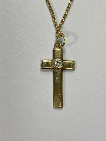 9Crt Gold Necklace + Cross