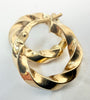 9ct yellow gold twisted torchon hoop earrings