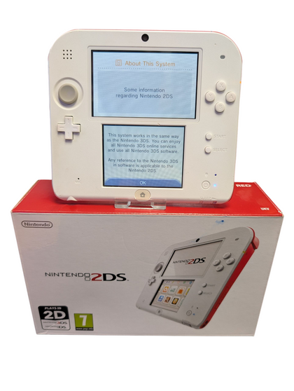 Nintendo 2ds console red/white boxed
