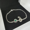 Pandora Bracelet with 2 Charms, Daughter Charm & Green Stone Charm, 25.50Grams, Hallmarked 925 ALE, Size: Approx. 8"