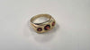 Red Stone 9ct Gold Ring - Size R 1/2