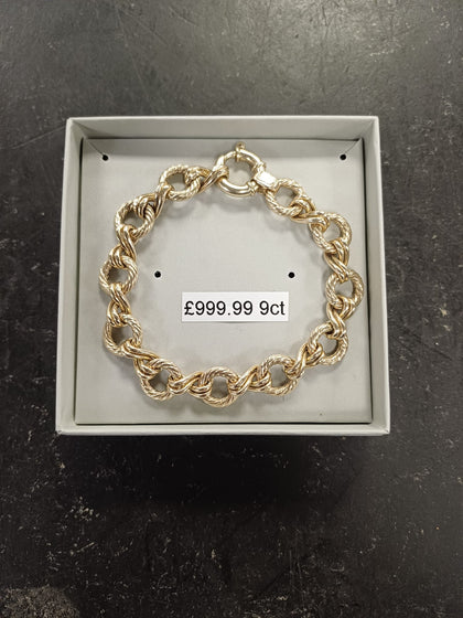 9ct Gold Vintage Rope Link Bracelet 18.74g