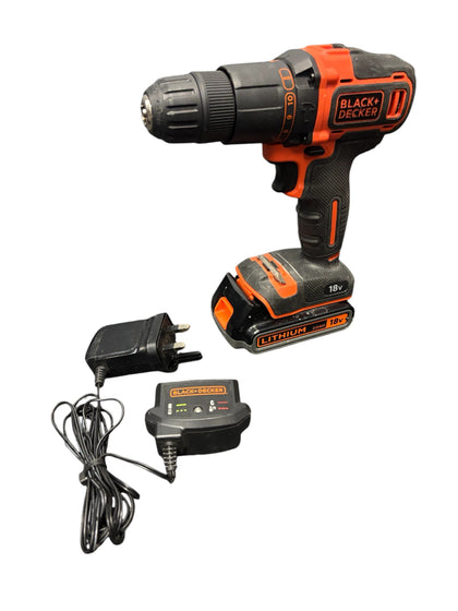 Black Decker 18V 1 x 2Ah Li Ion Brushed Cordless Combi Drill KFBCD701D1K **Store Collection Only**